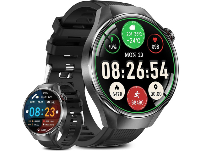 Military Grade Tactical Smart Watch for Men,1.75' Large Crystal Clear HD AMOLED Touchscreen Smartwatches for Android iOS,Fitness Tracker with...