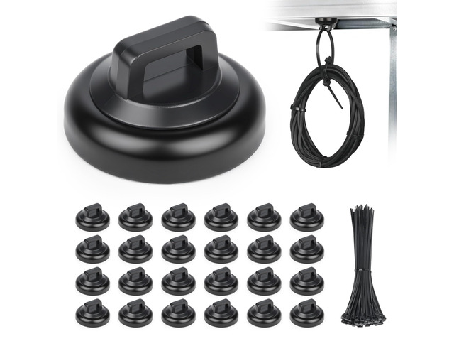 magnetic zip tie mount Magnetic Zip Ties Mount Base Holder with 100 Pcs Cable Zip Ties, Strong Magnet Wire Holder, Cable Management Clips for...