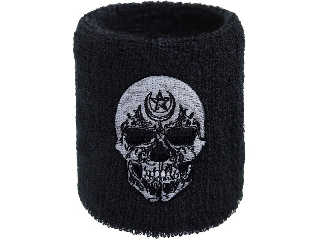 Outdoor Sweat Band for Wrist- Embroidered Heavy Metal Sweat Absorbent Wrist Band - Terrycloth Black Arm Band for Sport (Heavy Metal - SchweiÃŸband)