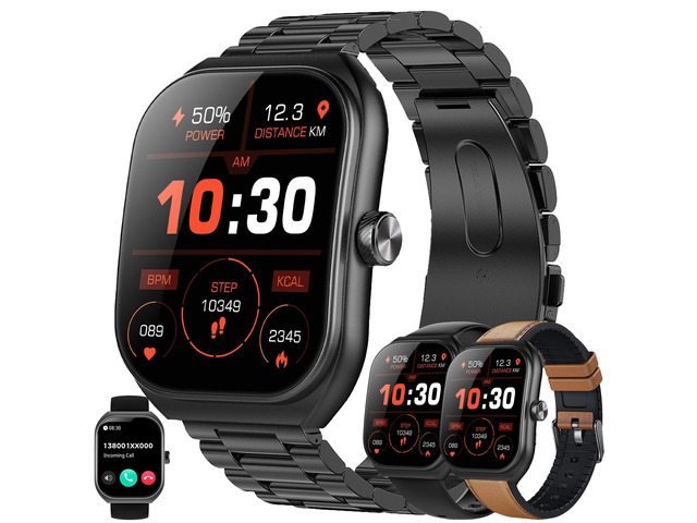 Smart Watches for Men(Answer/Make Call), 2.01' Curved Screen HD Fitness Tracker Watch with Blood Pressure/Heart Rate Monitor, SpO2, Fitness Watch...