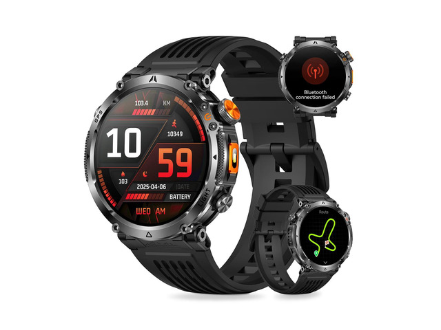 Military Smartwatch for Men with GPS, 850nAh, 1.7-Inch HD Outdoor Watch 3ATM Waterproof, Answer/Make Call, with LED Flashlight / 100+ Sports...