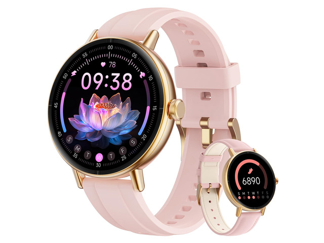 Smart Watch for Women, 40mm HD Fitness Tracker, Answer & Make Call for iPhone/Android/Samsung, Heart Rate/SpO2/Stress/Sleep Monitor, 7 Day...