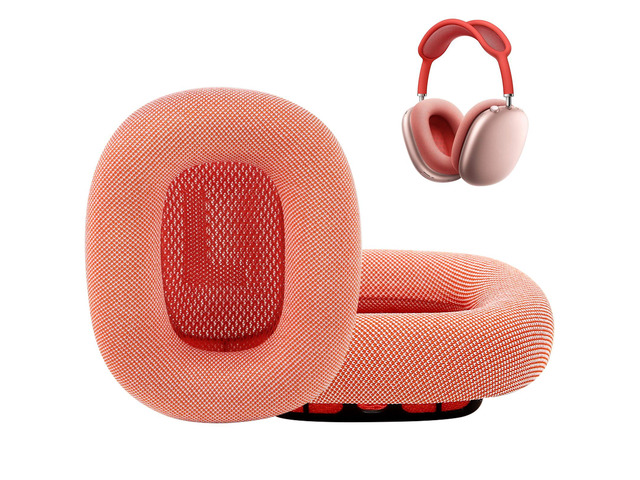 Replacement Ear Cushions for AirPods Max 1 Over-Ear Headphones, Mesh Fabric Covered Earpads with Memory Foam and Magnet (Pink)