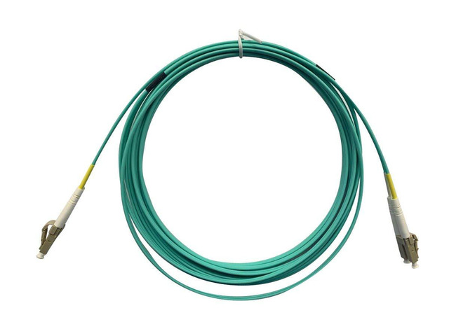 OM4 Fiber Optic Cable - LC/LC, UL, 50/125, Multi Mode, 10GB, OFNR, Corning, 5 Meter, Aqua
