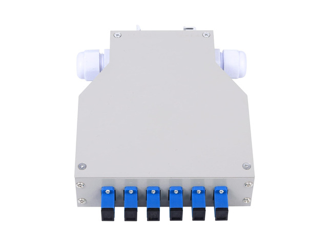 SC-UPC 6 Simplex 6 Port DIN Rail SM Fiber Optic Enclosure ODF (Includes Pigtail and 6PC Coupler)