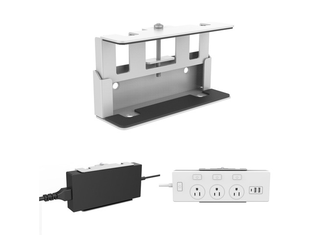 All-Metal Adjustable Width Power Strip/Laptop Chargers Holder Mount - Under Desk or Wall Mountable Universal Organizer for Power Strips, Laptop...