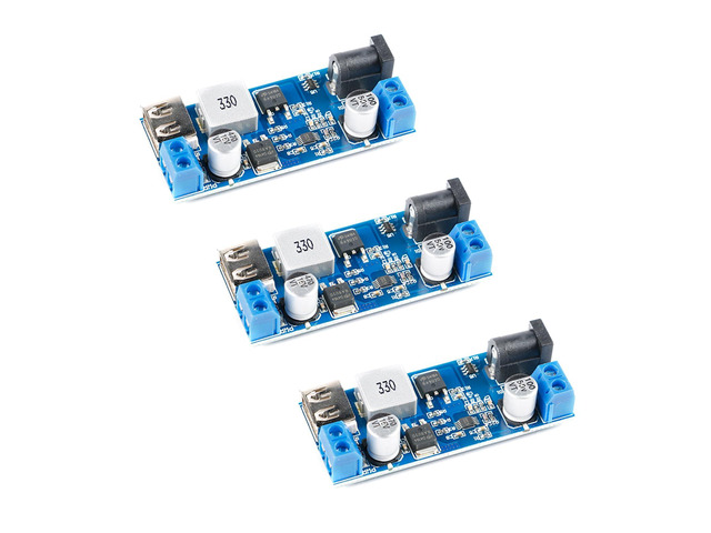 3Pcs XY-3606 DC-DC Step-Down Power Module 9V 12V 24V to 5V 5A Buck Converter Module 9-36V Step Down to USB 5V Transformer Dual Output Voltage...