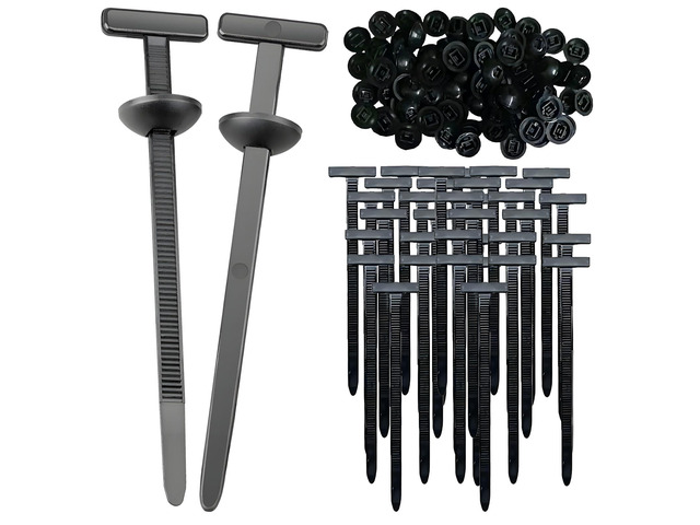 8 Inch Push Mount Cable Ties Heavy Duty 30 lbs Tensile Strength 400 Pack Black Automotive Zipper Clips Fender Flare Wire Ties Fasteners Smooth...