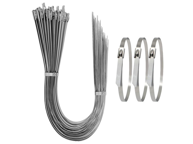 40 Pack 24 Inch Stainless Steel Zip Ties Heavy Duty, 265lbs Tensile Strength Metal Cable Ties, 304 Grade UV Resistant Self-Locking Strap with...