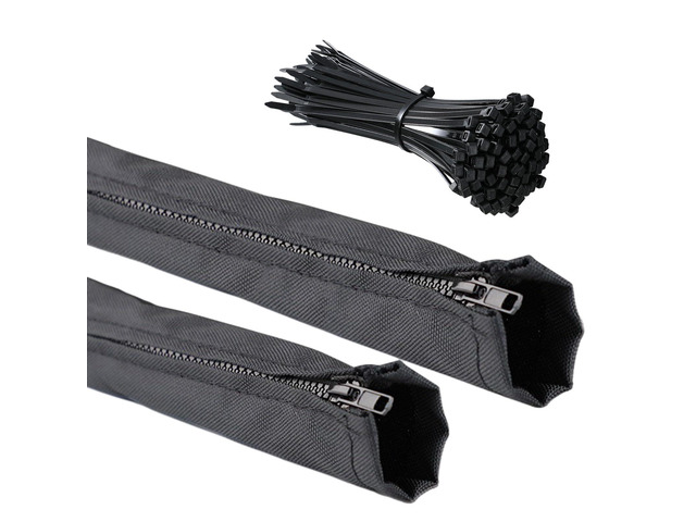 Outboard Motor Rigging Sleeve, 2Pc Trolling Motor Sleeve 47 Inch Long Zippered Rigging Sleeve with 100pcs Nylon Cable Tie Outboard Motor Cable...