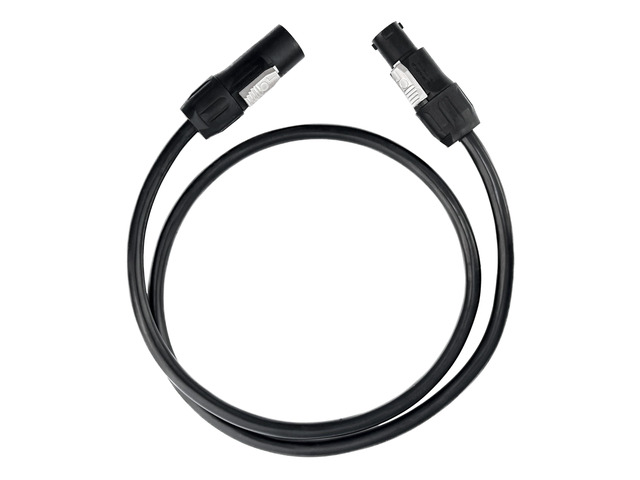 3' True1 Male to Female Jumper, Locking Power Cable, Black, IP65, 14 AWG
