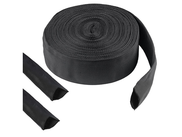 33 FT Nylon Hydraulic Hose Protector Sleeve Black Protective Cover Hose Sheath Hydraulic Hose Wrap Cable Sleeve Torch Cutting Wire Hose Cover...