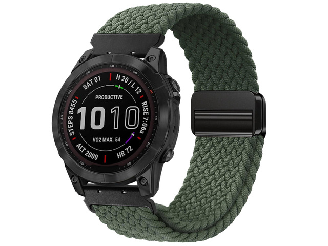 22mm-Quickfit-Bands for Garmin-Fenix-8-47mm - Magnetic Braided Replacement Strap for Garmin-Fenix-7/7 Pro/6/6 Pro/5/5 Plus Forerunner...