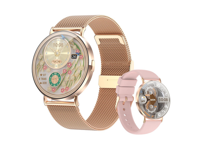Ultra-Slim Smart Watches for Women(Call/2 Bands/All Metal), 41mm1.32' AMOLED Ultra-Clear Screen Fitness Tracker with SpO2/Heart Rate/Sleep...