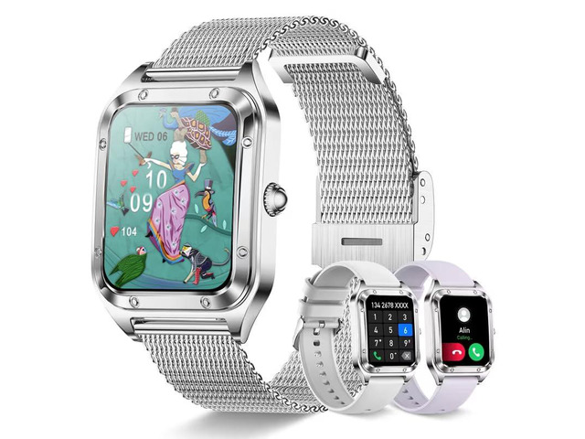 Smart Watch for Women 1.59' HD for Android iPhone Bluetooth Call 3 Bands Fitness Tracker/AI Voice Control/Heart Rate Sleep Monitor, 120+ Sports...