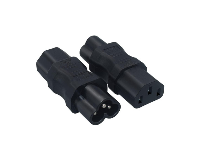 2 Pack IEC320 C6 Male to C13 Female AC Power Adapter Plug PVC housing, solid copper conductor, CE certified, wide compatibility for monitors,...