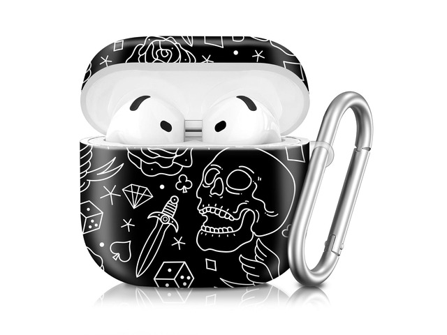 Compatible with AirPod 4th Generation 2024 Case, Shockproof Anti-Drop Protective Cover, Cute Case for Women Men with Keychain(Skull Head Rose) Compatible with AirPod 4th Generation 2024 Case, Shockproof Anti-Drop Protective Cover, Cute Case for Women Men with Keychain(Skull Head Rose)