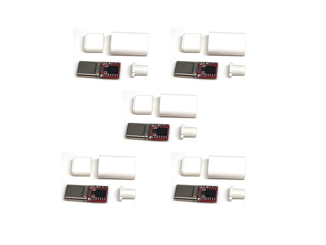 5PCS USB-C PD QC 5V 9V 12V 15V 20V DC Fixed Voltage Power Trigger Module 5A Type-C Male Input (Default 20V)