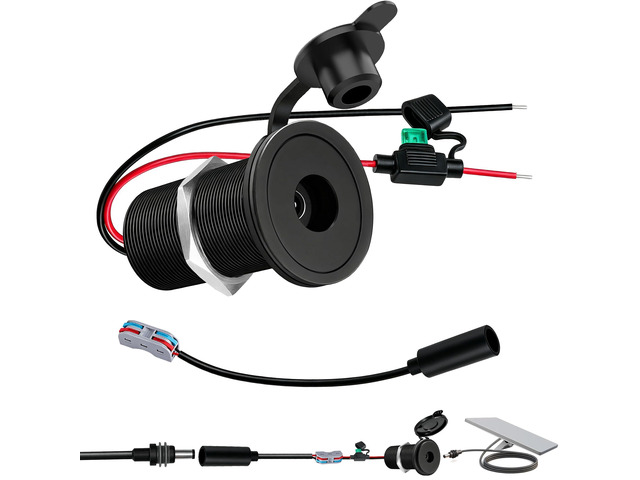 12V-48V to 30V 3.5A Waterproof Wall Pass Through Kit for Starlink Mini Power Supply Cable with Fuse Holder, DC Step Up Converter Power Adapter for...