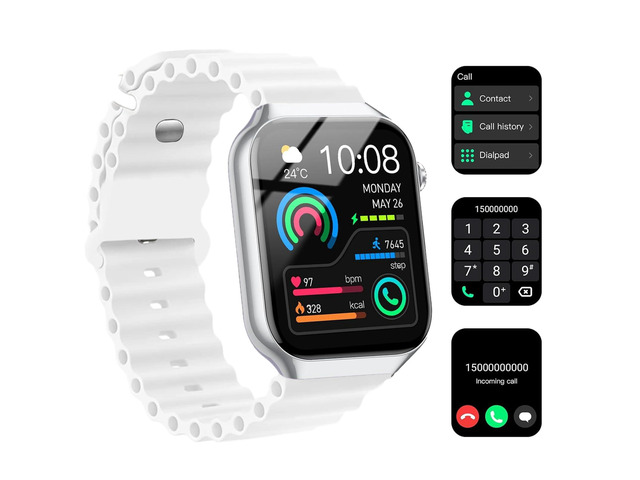 Smart Watch for Men Women, 2.09' AI Fitness Smartwatches with Calling/SMS, Heart Rate/Sleep/SpO2 Monitor, Pedometer, Dual Bands, 3 Games for...