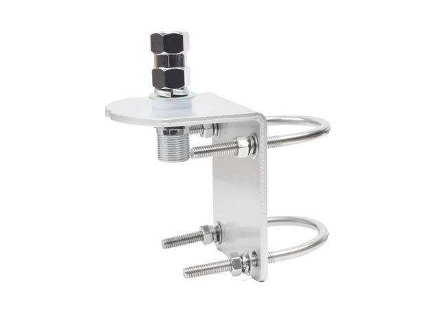 Universal Aluminum Heavy Duty Antenna Mount, Outdoor Antenna Pole Mast Mount Bracket with U-Bolts and CB Adapter for 3/8-24 Stud Cellular Trucker...