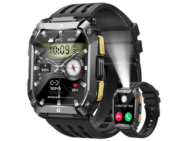 Smart Watches for Men Fitness Watch: 100 Days Battery Life/Call/Answer 1.95'' Mens Military Smart Watch for Android & iPhone, Fitness Tracker with...