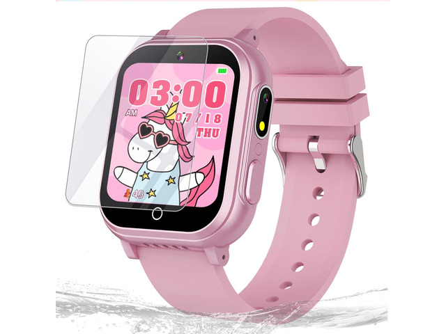 Kids Waterproof Smart Watch, 32 Games HD Touchscreen Kids Watch with Dual Camera Video Music Player Pedometer Flashlight 12/24 hr Christmas...