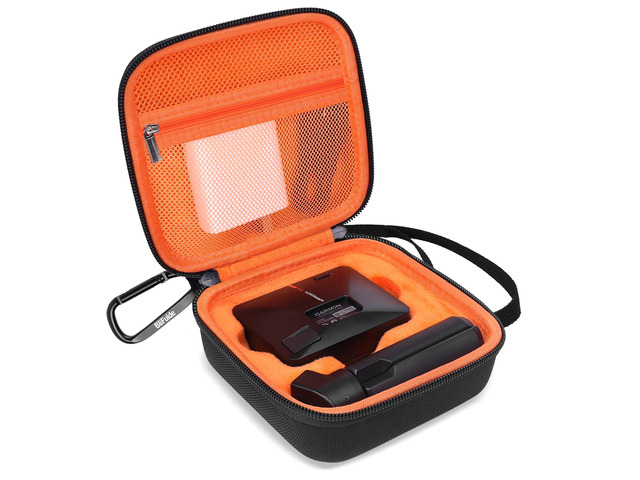 Carrying Case for Garmin Approach R10 Golf Launch Monitor, Custom-Insert Storage Holder with Mesh Pocket for USB Cable, Charging Adapter (Black)