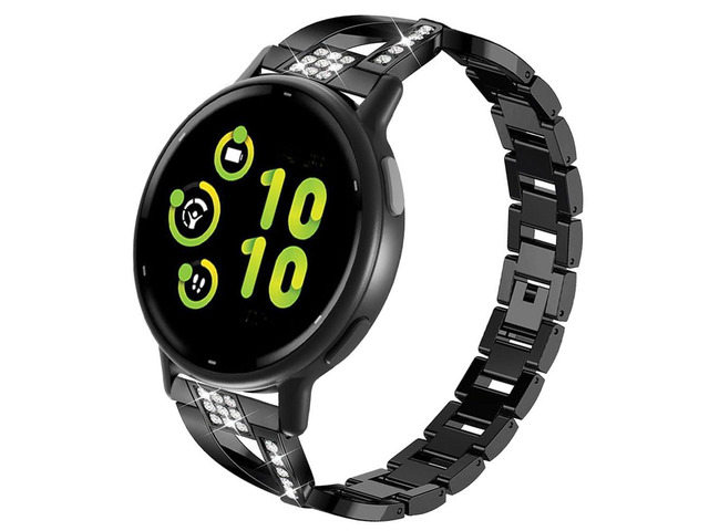 Compatible for Garmin Vivoactive 6/Vivoactive 5/3/3 Music Band, 20mm Metal Bling Jewelry Rhinestone Strap Wristband for Venu Sq 2/Venu 2...