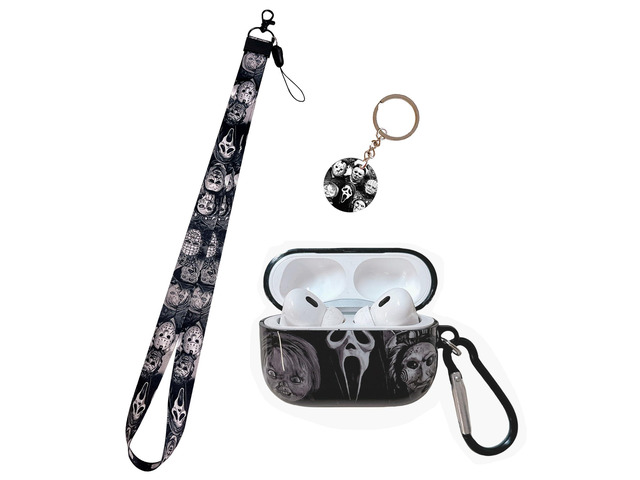 Cool Scream Pattern Pro 2 Case 2022 with Durable IMD Printing Technology and PET Layerwith Horror Keychain Clip Carabiner and LanyardDesigned for...