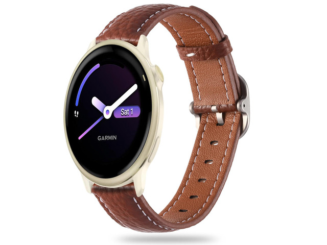 20mm Genuine Leather Soft Strap Quick Release Wristband Compatible with Garmin Vivoactive 6, Vivoactive 5, Vivoactive 3 smartwatch for Women