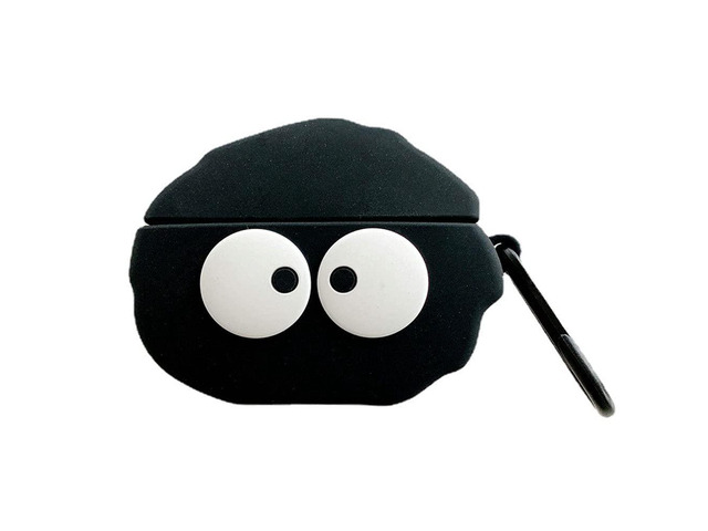Case for Beats Studio Buds, Big Eyes Black Fairydust Dust Elf Shape Earphone Case, Stylish Dust Ball Susuwatari Silicone Earphone Protection Skin...