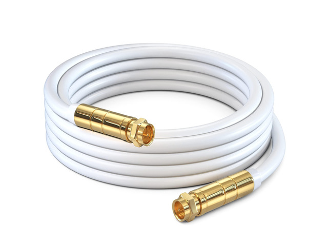 RG6 Coaxial Cable 8 Ft, Quad Shielded, White, CL3, Flexible Flexible PVC jacket bends easily around tight corners and behind wall-mounted TV...