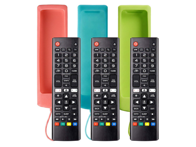 Pack of 3 Fit LG TV Remote with Soft Protective Cover & Hook 3-Pack Value,No Setup Needed,Glow-In-The-Dark Silicone Protective Case, Color...