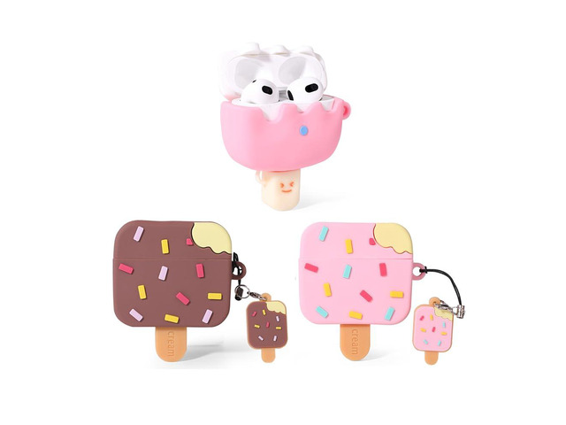 (3Pack) Case for AirPods 3rd Generation(2022), Silicone Case Protective Cover with Cute Cartoon Skin Design for AirPods 3 Earbuds, with Keychain