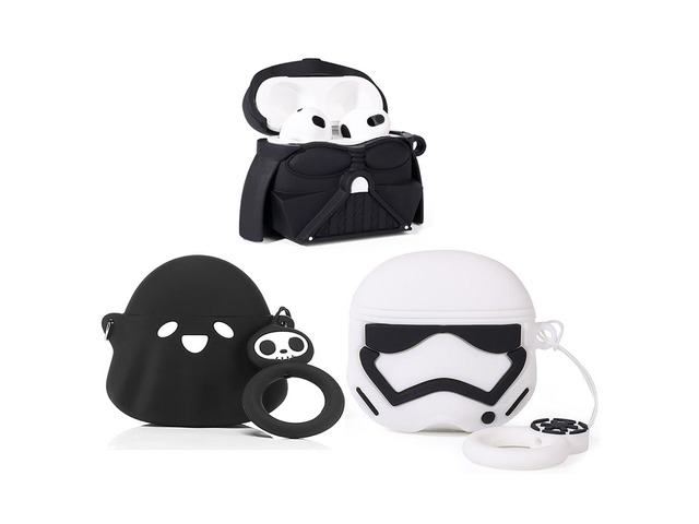 (3Pack) Case for AirPods 3rd Generation(2022), Silicone Case Protective Cover with Cute Cartoon Skin Design for AirPods 3 Earbuds, with Keychain
