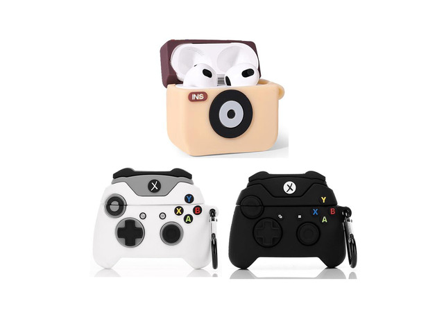 (3Pack) Case for AirPods 3rd Generation(2022), Silicone Case Protective Cover with Cute Cartoon Skin Design for AirPods 3 Earbuds, with Keychain