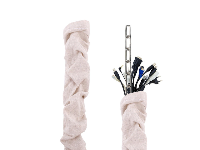Fabric Cord Cover, 120x14cm/47.2x5.5in Linen Cable Sleeve for Chandelier Chain Lamp Wires TV Cords & Home Cable Management