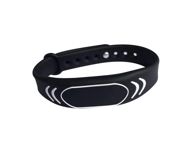 NFC Wristband Ntag213 silicone bracelet black color adjustable (pack of 5)