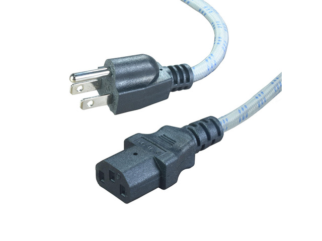 Power Cord 3 Prong AC Cable 6FT/1.8m Nylon Braided 10A 18AWG, Universal Replacement 3 Pin, For Computer, Monitor, Printer, PC, TV, Projector,...