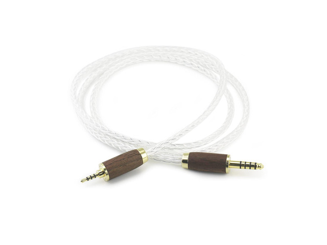 2.5mm Balanced Male to 4.4mm Balanced Male Headphone Audio Adapter Cable 8 Cores 6N OCC Copper Single Crystal Silver Plated Wire Walnut Wood Shell...