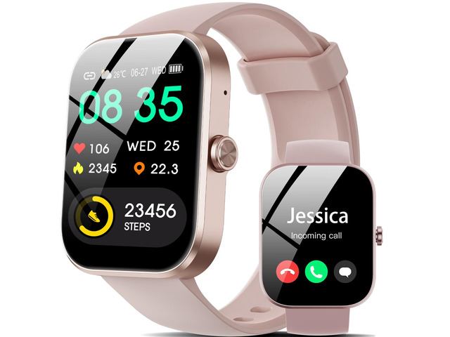 1.91' Fitness Tracker Smart Watch, Bluetooth Call for iOS AndroidPink 112 sports modes,IP68 waterproof,heart rate & sleep monitor,...
