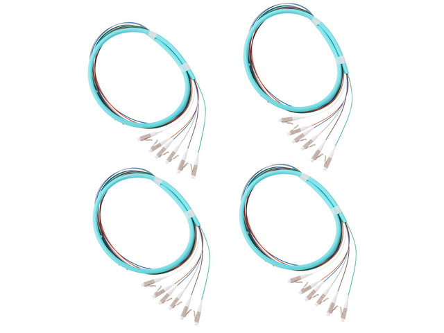 6-Strand LC OM3 Multimode Pigtail 1.2m, 4-Pack 6F LC OM3 multimode pigtails, 1.2m (47.24in). 50/125um, low insertion loss. For 10G networks, data...
