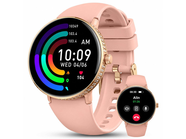 38mm AMOLED Smart Watches Fitness Tracker for Women Men Compatible with Android iPhone, Fit Watch with Step Counter, Sleep & Calorie Monitor, 110+...