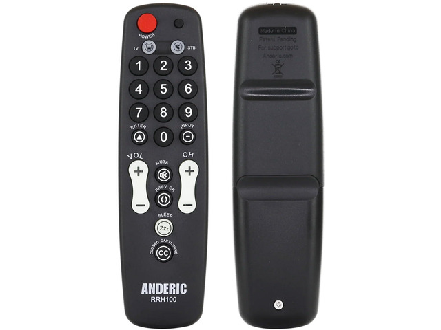 Hospitality Universal TV Remote Control 1-Device or 2-Device Modes - TV Only - Great for Seniors, Hospitality, Hotels, Motels, Resorts - Jumbo...