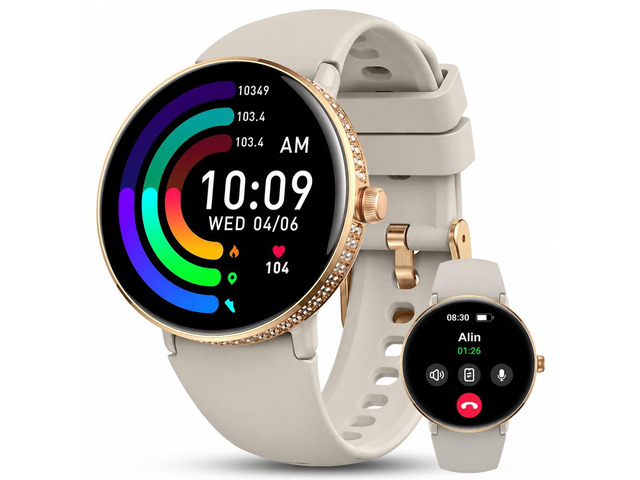 38mm AMOLED Smart Watches Fitness Tracker for Women Men Compatible with Android iPhone, Fit Watch with Step Counter, Sleep & Calorie Monitor, 110+...