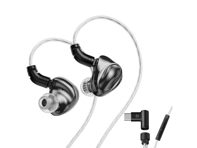 TRN Dolphin In-Ear Monitor Earphones, 10mm Dual Magnetic Dynamic Driver, LCP Diaphragm IEM Headphones, Detachable 0.78mm 2-Pin Cable, HiFi Wired...