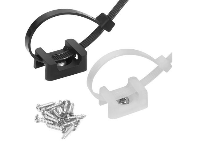 75 Pcs Cable Zip Ties Base Saddle Type Mounts with 6 Inch & 0.19 Inch Cable Ties and Stainless steel Screw, Anchor Wire Cable Clips Organizer...