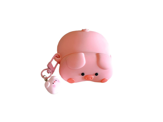 Case Compatible with 2024 Airpods 4, 3D Cute Kawaii Pig Design Earbuds Cover, Pink Lying Piggy Portable Accessories Soft Silicone Wireless Earphone...