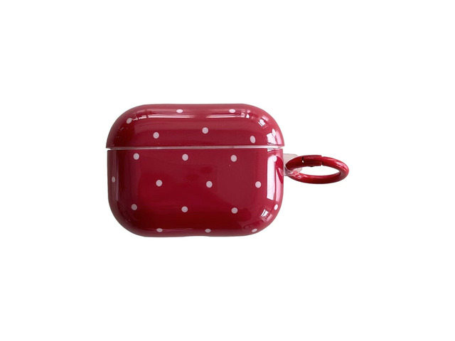 White Polka Dot Red Case with Lock for Airpods Pro Gen,Vintage Aesthetic Pattern Stylish Luxury Trendy Retro Girls Women Protective Cover for...